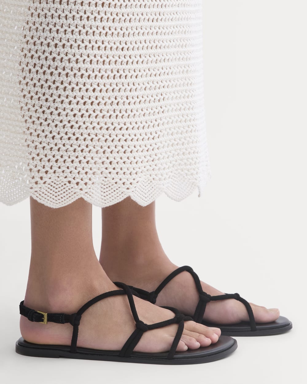 Suede Travel Sandal in Black Suede — detail view