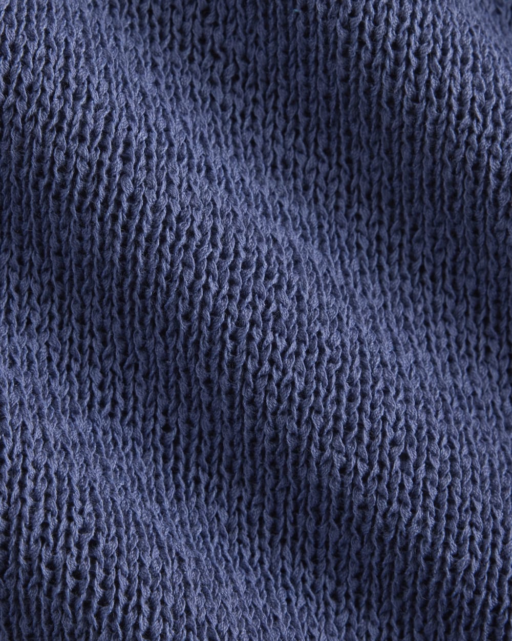 Wide-Neck Crew Sweater in Tape Yarn in Blue Dusk — detail view
