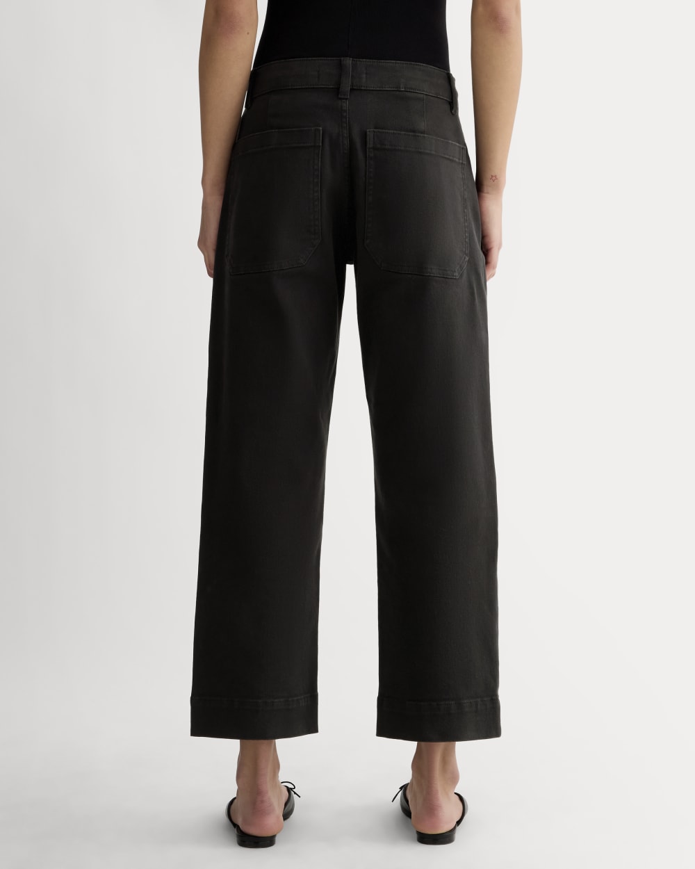 The Utility Straight-Leg Pant in Black — detail view
