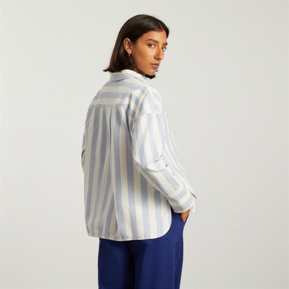 The Boxy Oxford in Blue / White — detail view