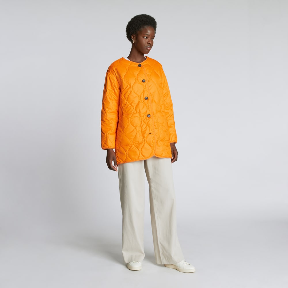The Quilted Liner in Turmeric — detail view