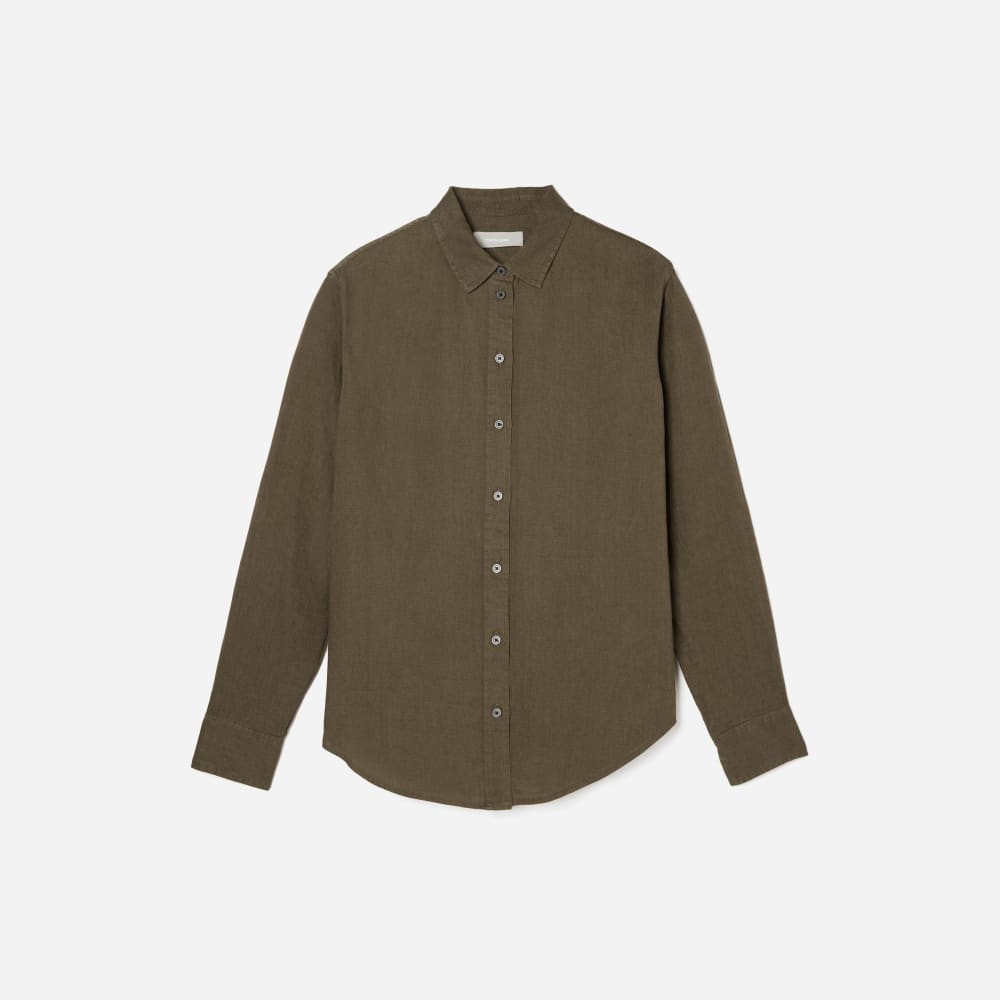 The Must-Have Shirt in Linen in Beech — front view