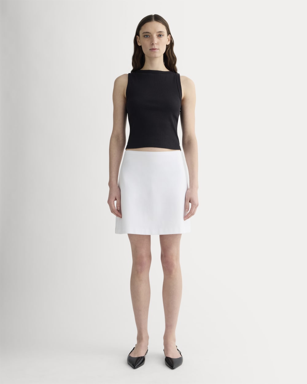 The Dream Mini Skirt in White — front view