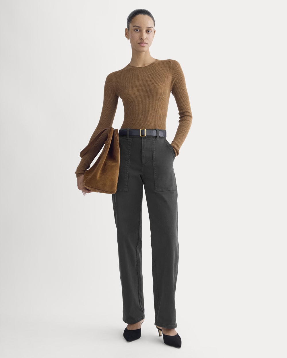 Utility Column Pant in Core Black — front view
