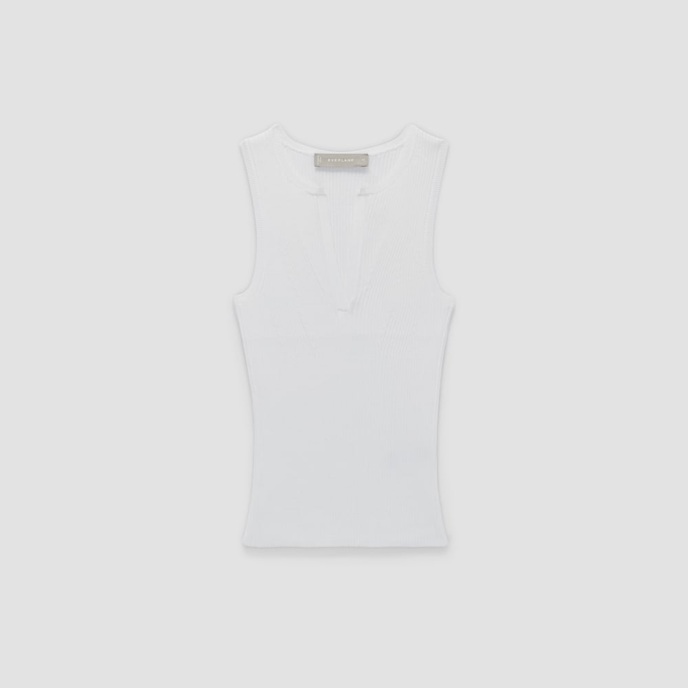 The Ribbed Cutaway Tank in White — alternate view