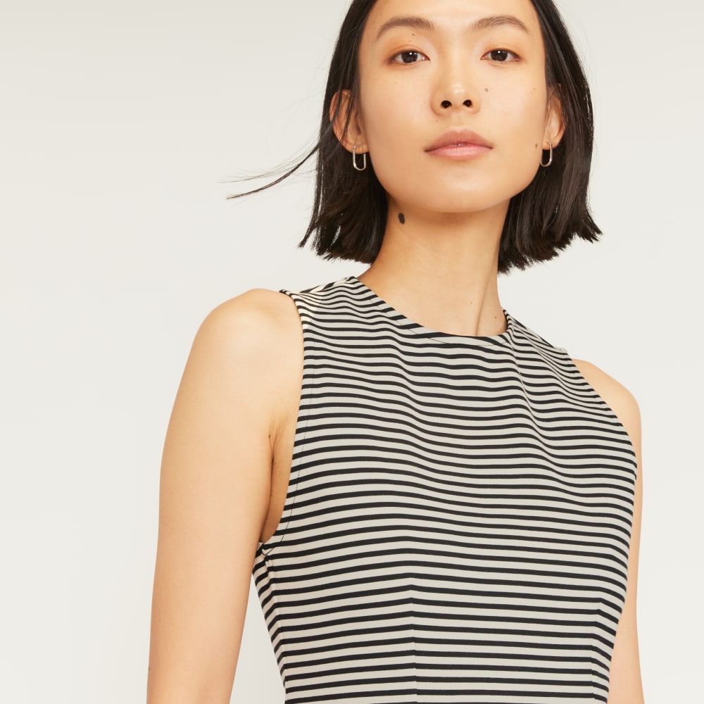 The Dream '90s Shift Dress in Parchment / Black — detail view