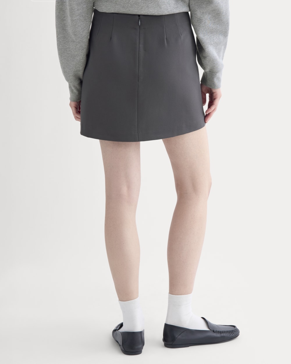 Ponte Mini Skirt in Graphite — detail view