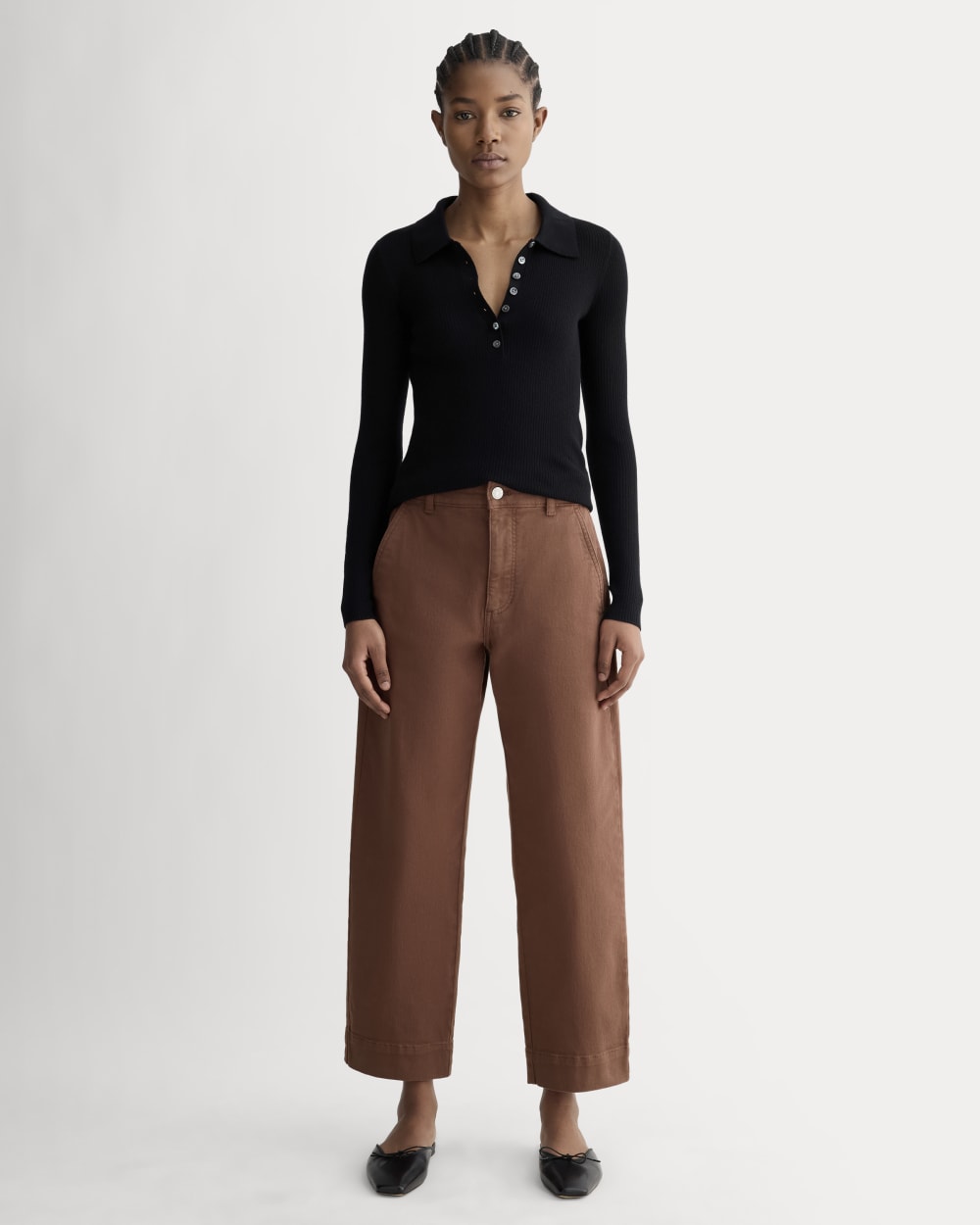 The Utility Straight-Leg Pant in Rosewood — front view