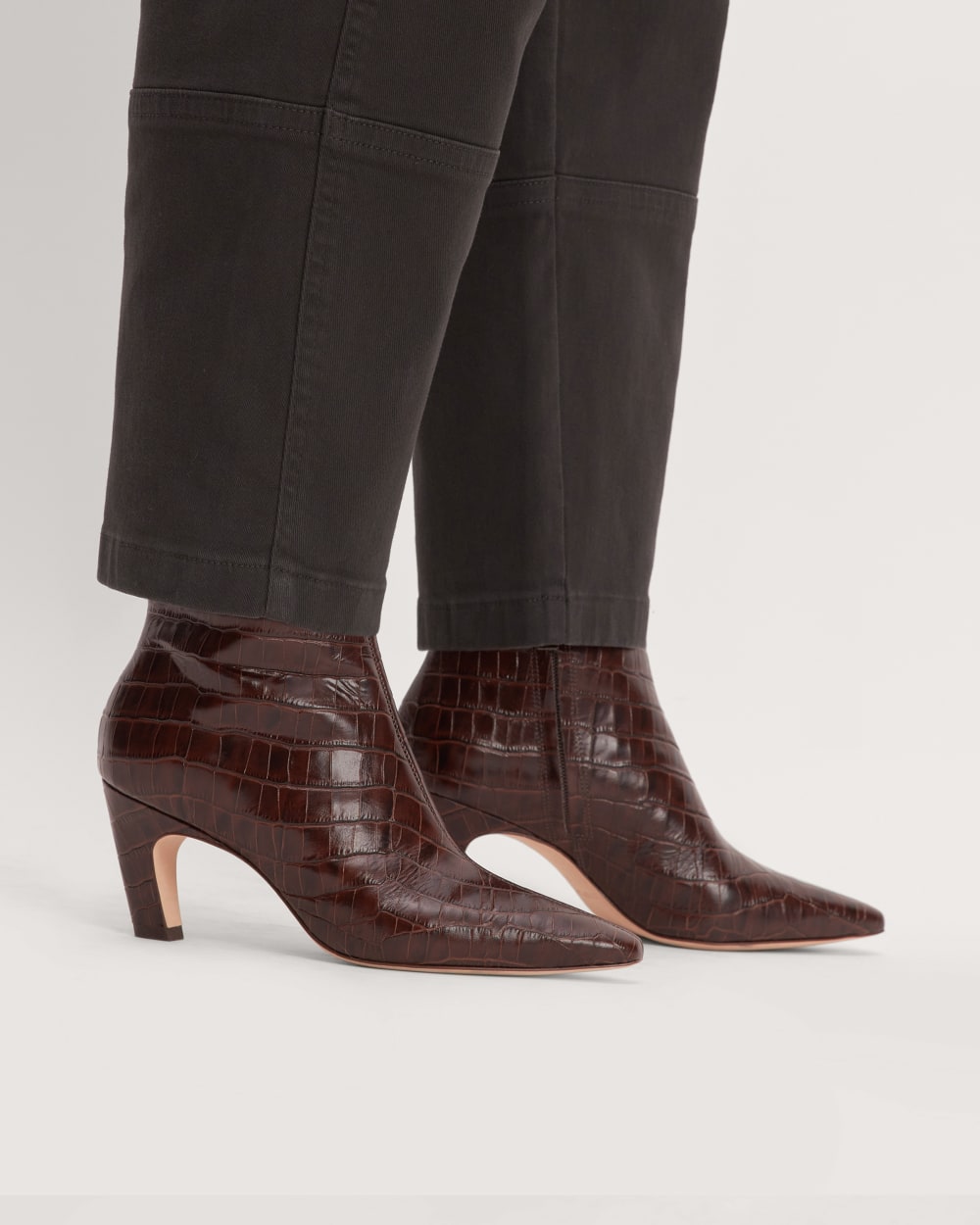 The Short Banana Boot in Brown Crocodile — alternate view