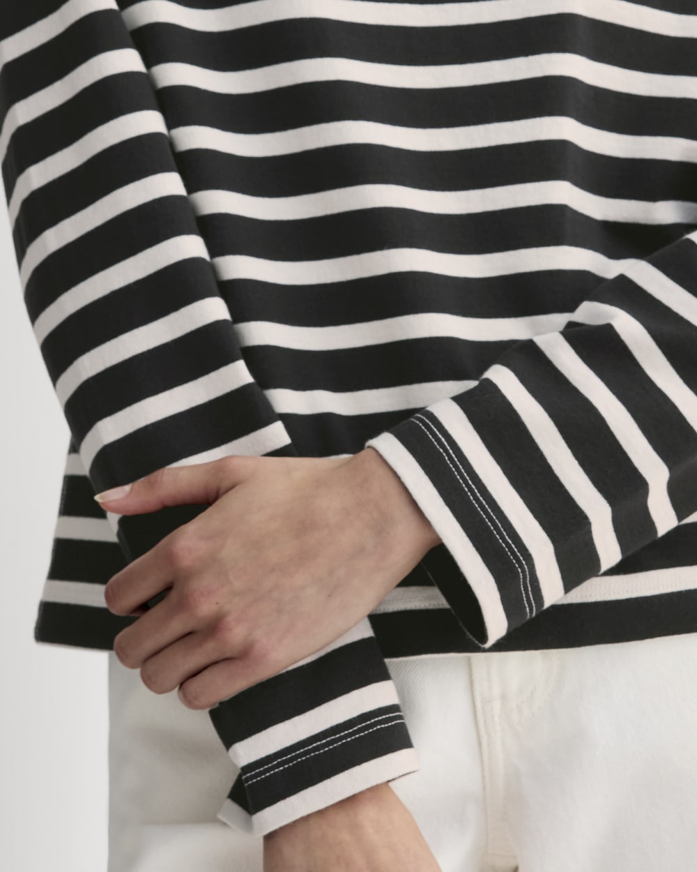 The Mariner Tee in Black / Bone — detail view