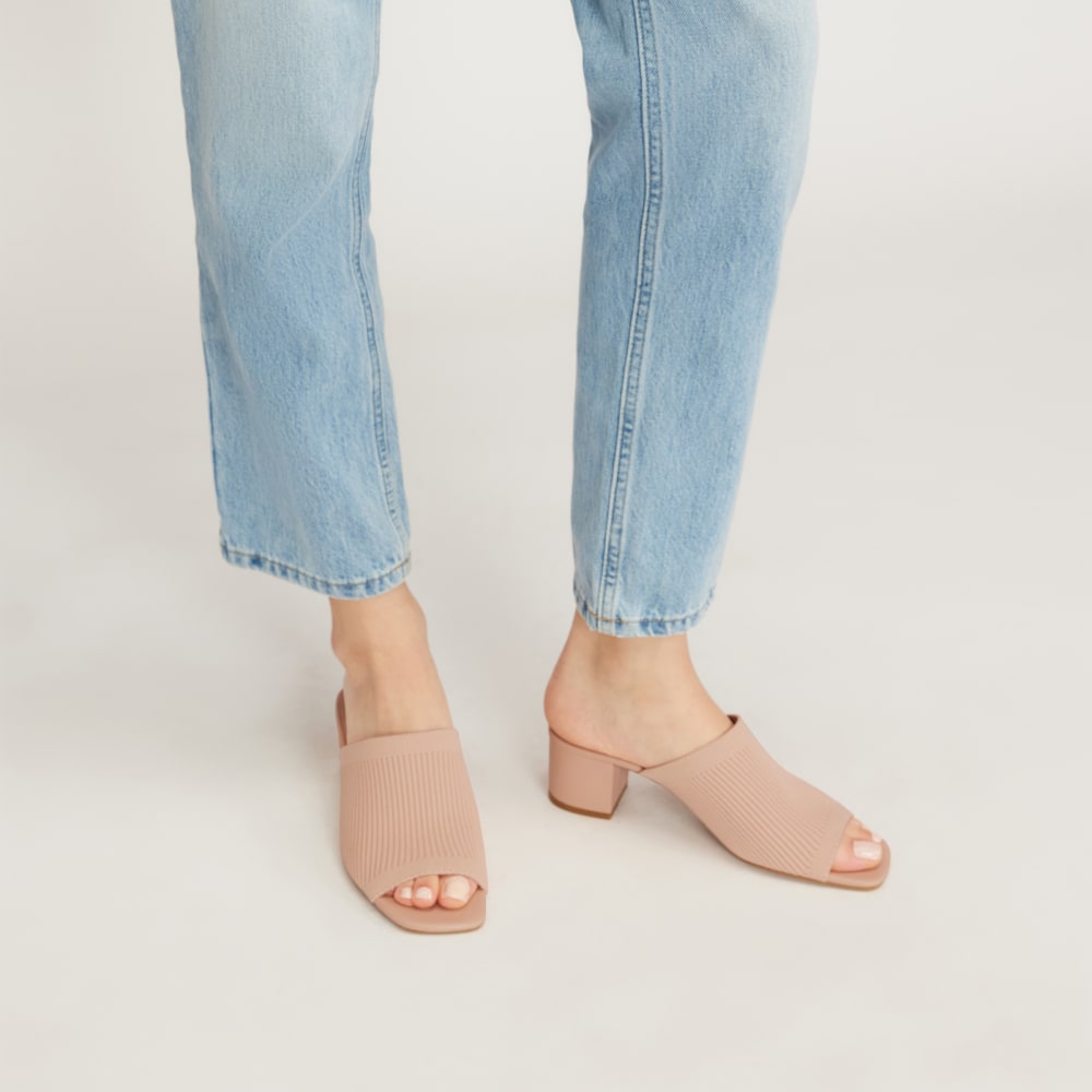 The Glove Mule in ReKnit in Pale Pink — detail view