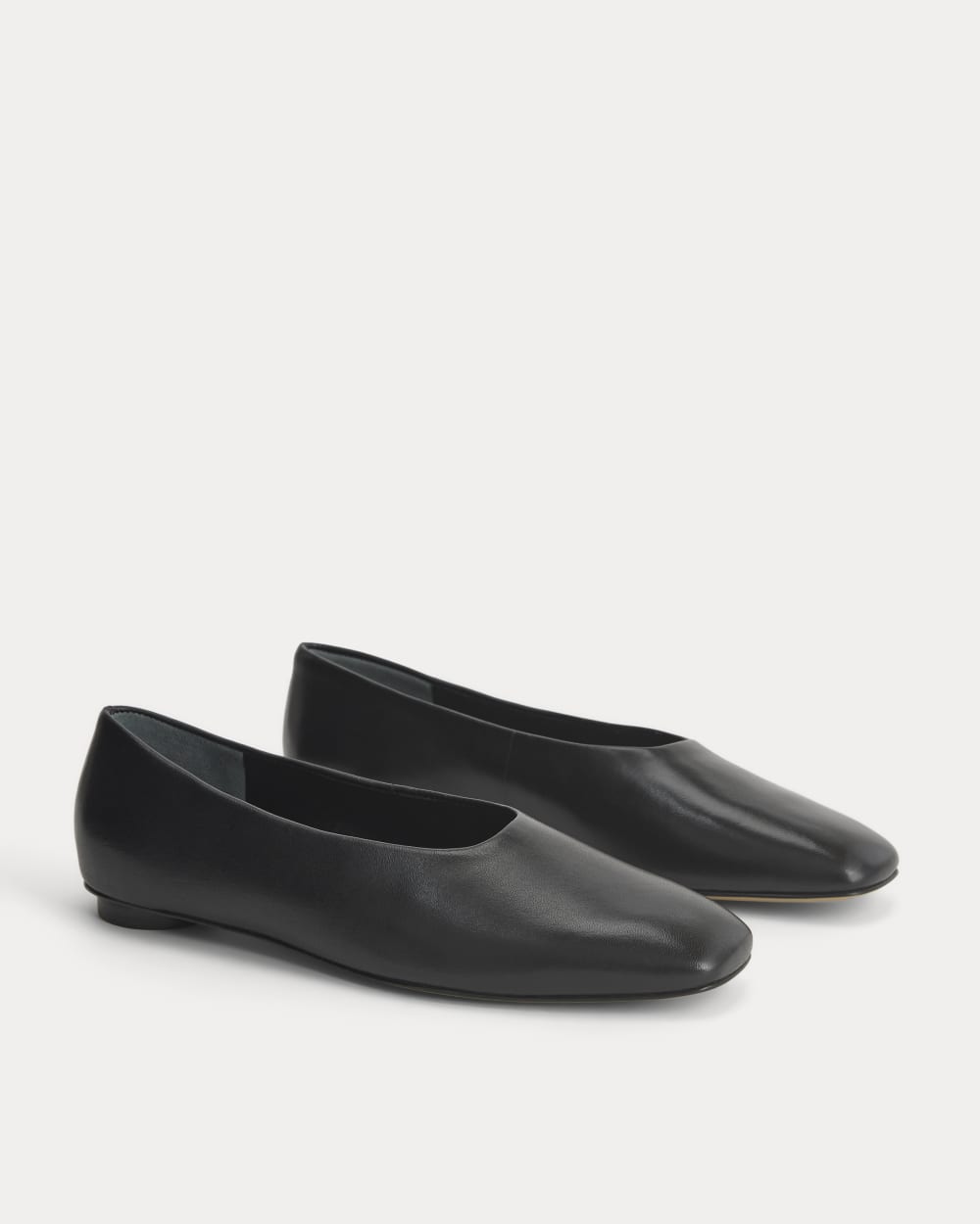 Gallery Square-Toe Flat in Black — alternate view