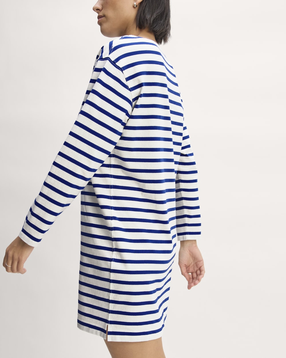 The Mariner Dress in Bone / Mazarine Blue — detail view