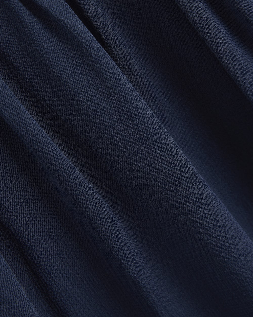 Notch Collar Shirtdress in Silk Georgette in Navy — detail view