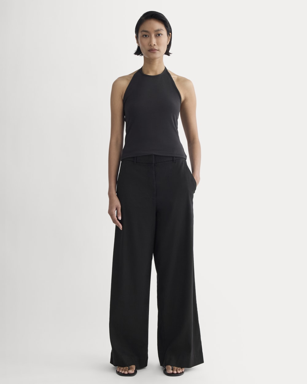 The Form Halter Top in Black — detail view