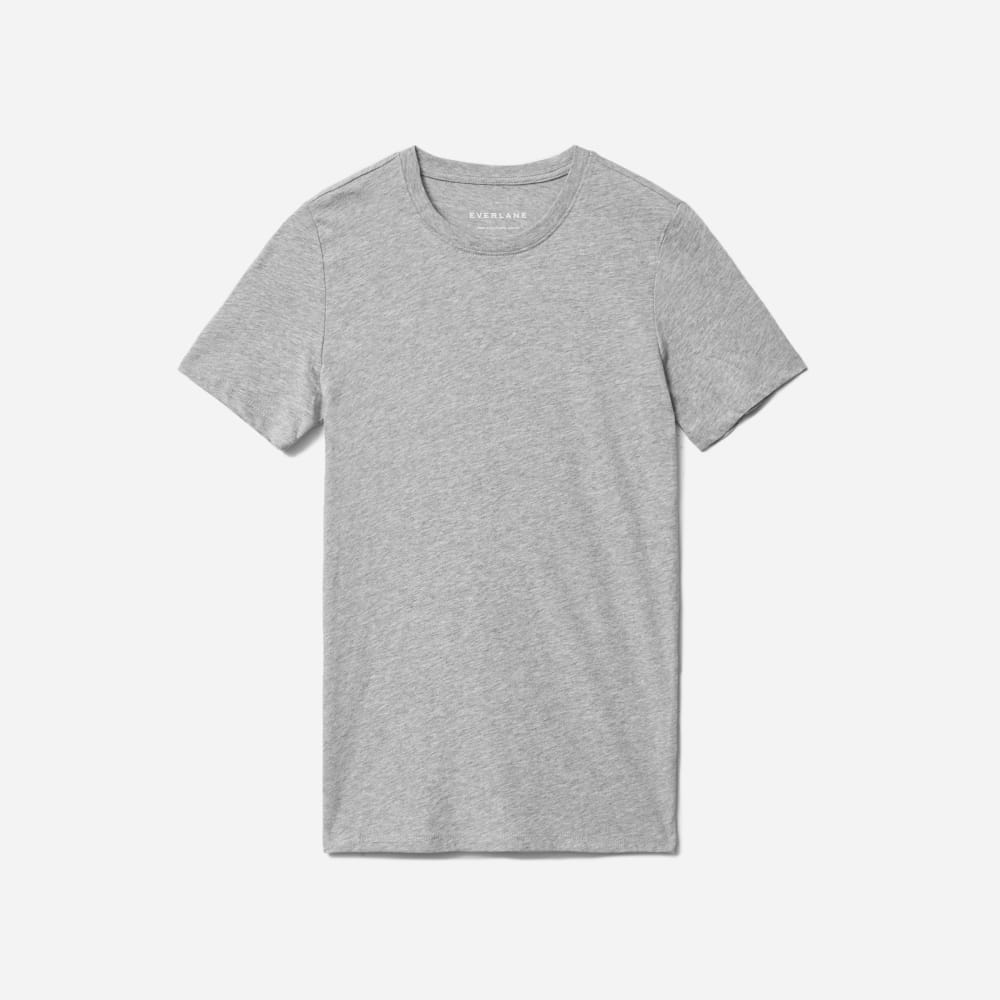 The Organic Cotton Crew Tee in Heathered Grey — alternate view
