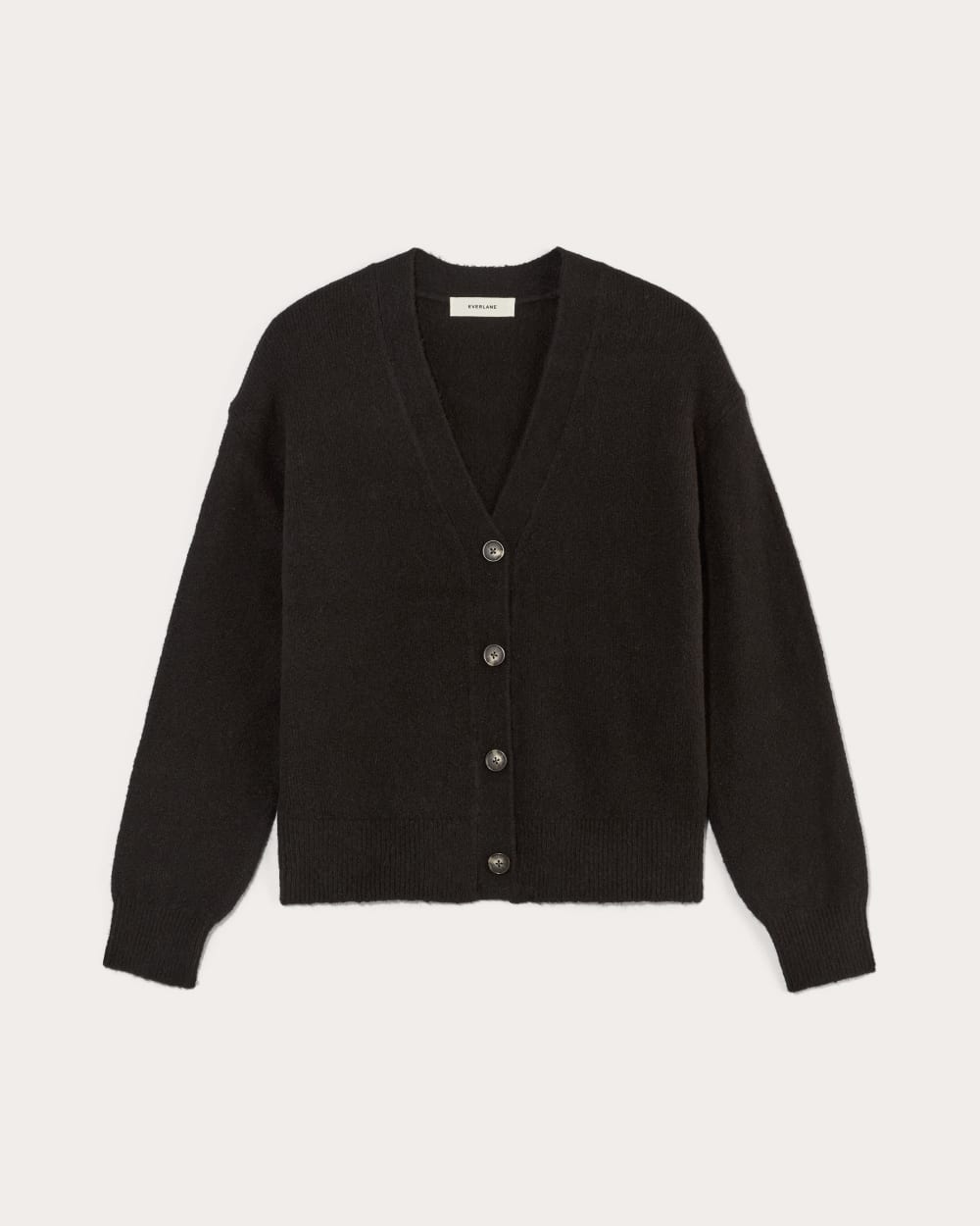 The Cocoon Cardigan in Plush Cotton in Black — alternate view