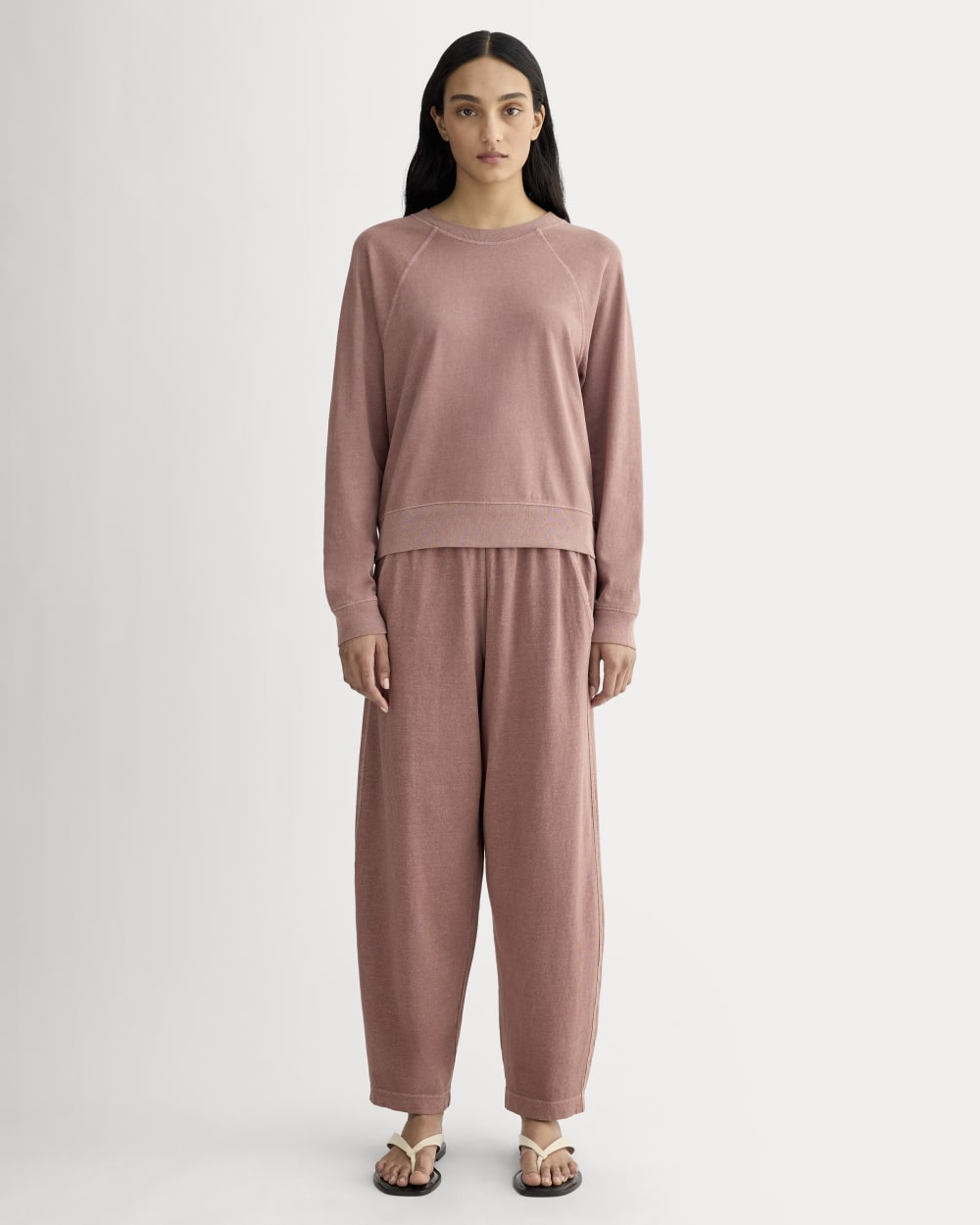 The Off-Duty Barrel Pant in Brown Garment Dye — front view