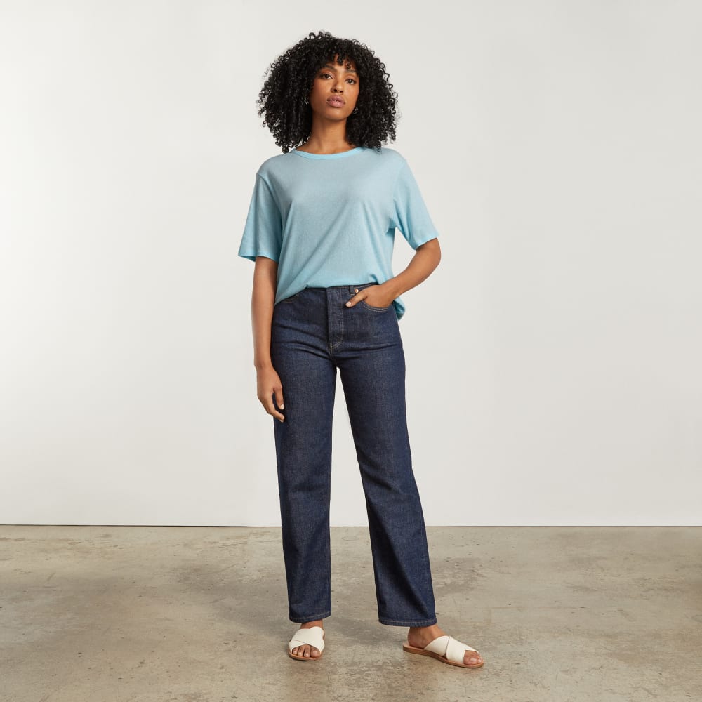 The Air Tee in Ice Blue — detail view