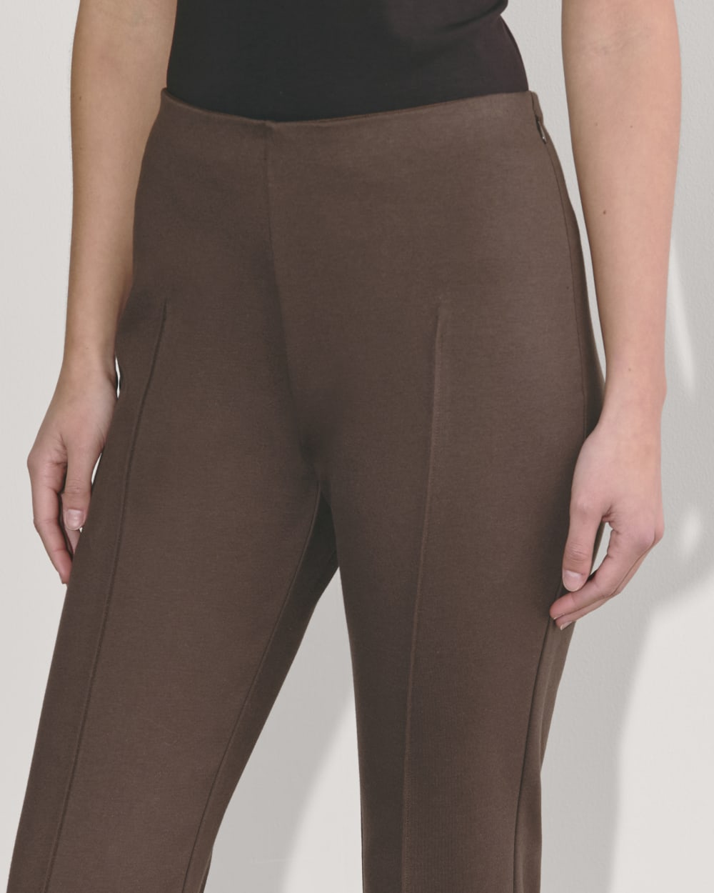 The Dream Kick Flare Pant in Earth Brown — detail view