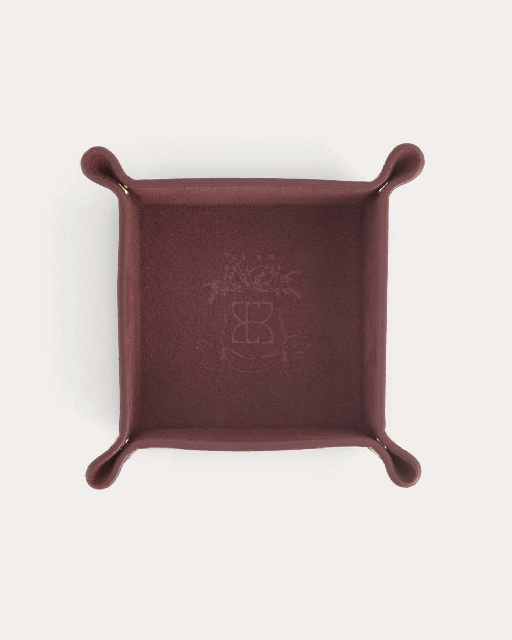 Everlane x Peace & Quiet Suede Catchall in Wine — front view