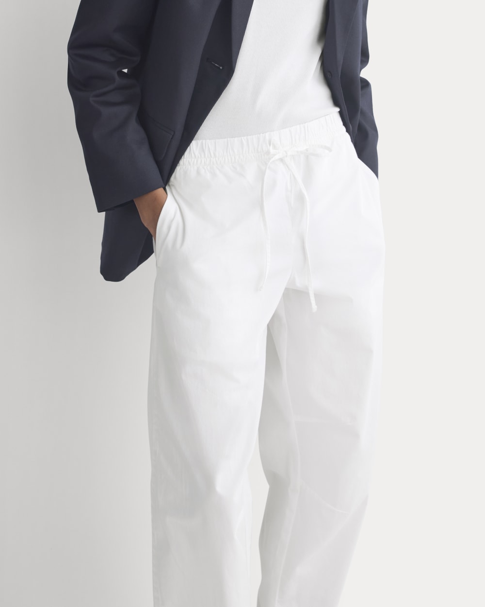 Pull-On Balloon Pant in White — detail view