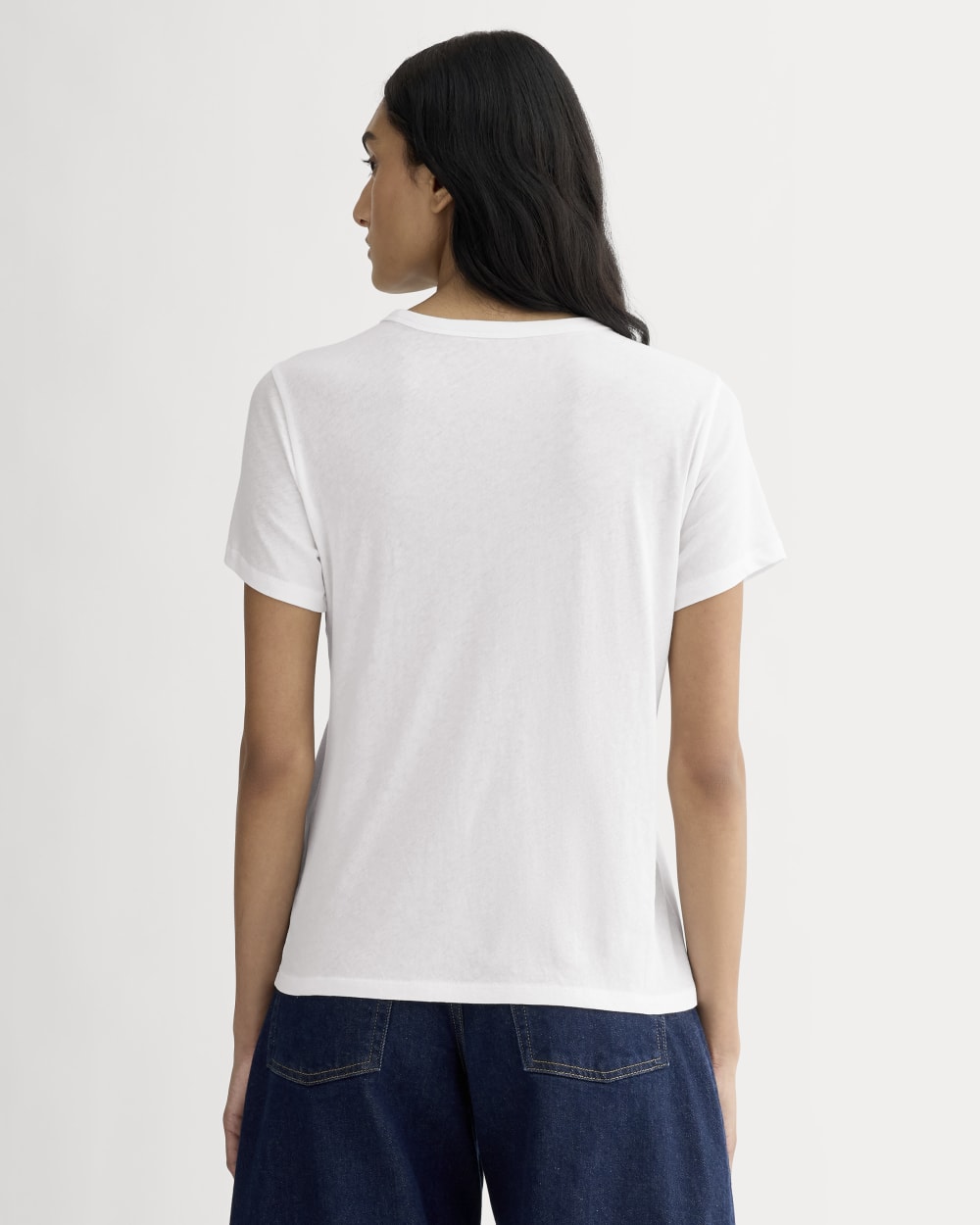 The Slim Air Tee in White — detail view