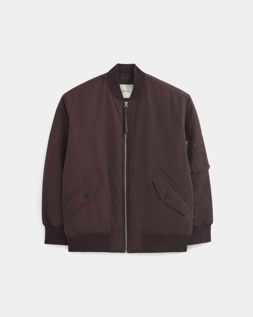 Renew Oversized Puffer Bomber in Deep Plum — alternate view
