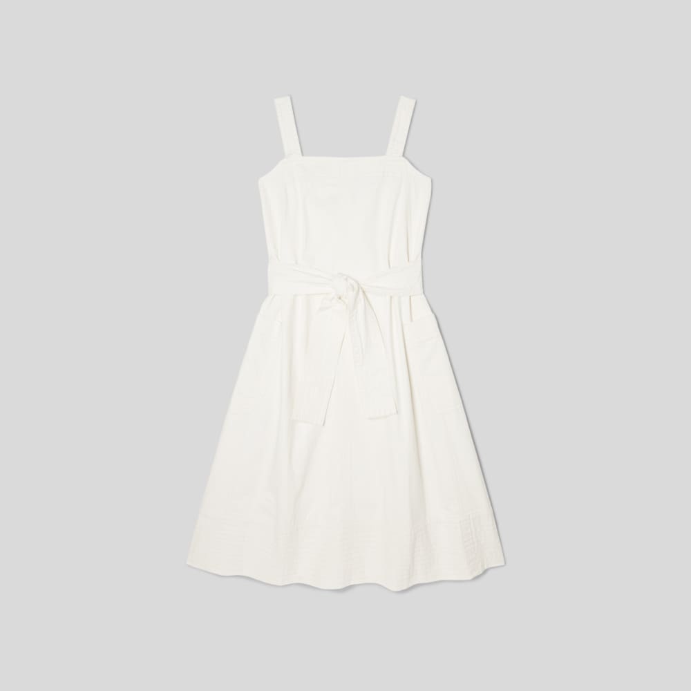 The Organic Cotton Herringbone Dress in Bone — alternate view