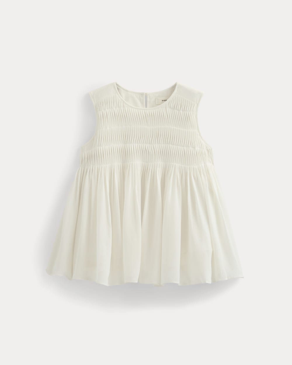 Twisted Pleat Tank in Silk Georgette in Bone — alternate view