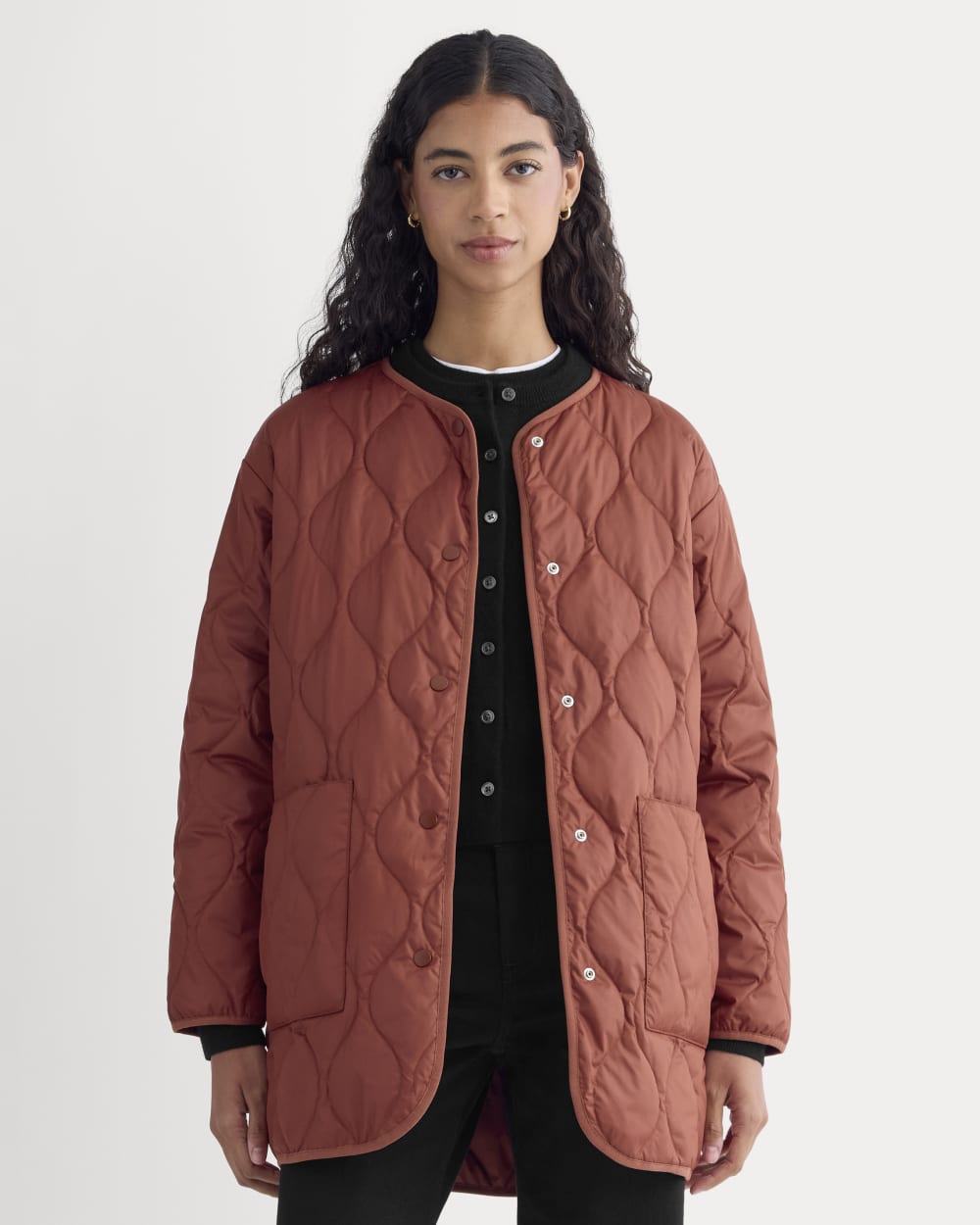 The Quilted Liner in Merlot — front view