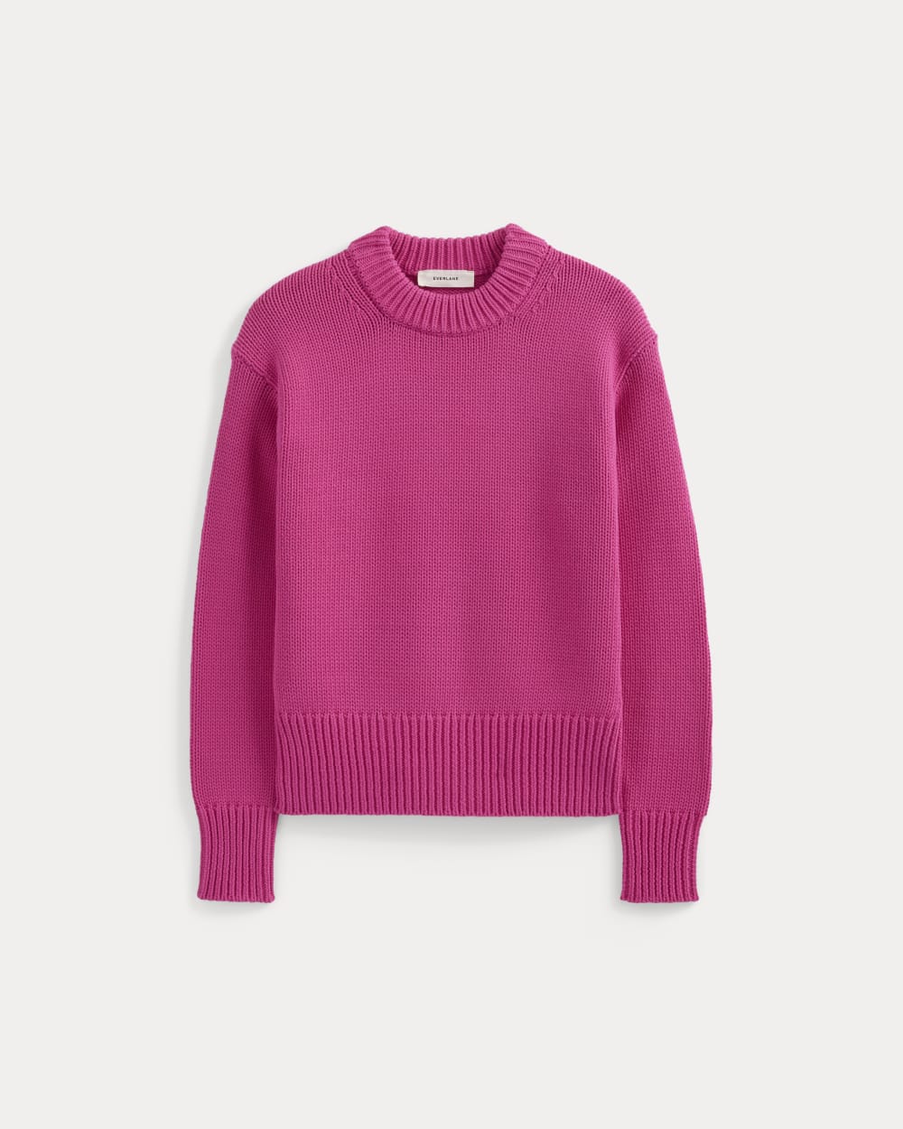 Oversized Cocoon Crew in Elevated Cotton in Rose Violet — alternate view