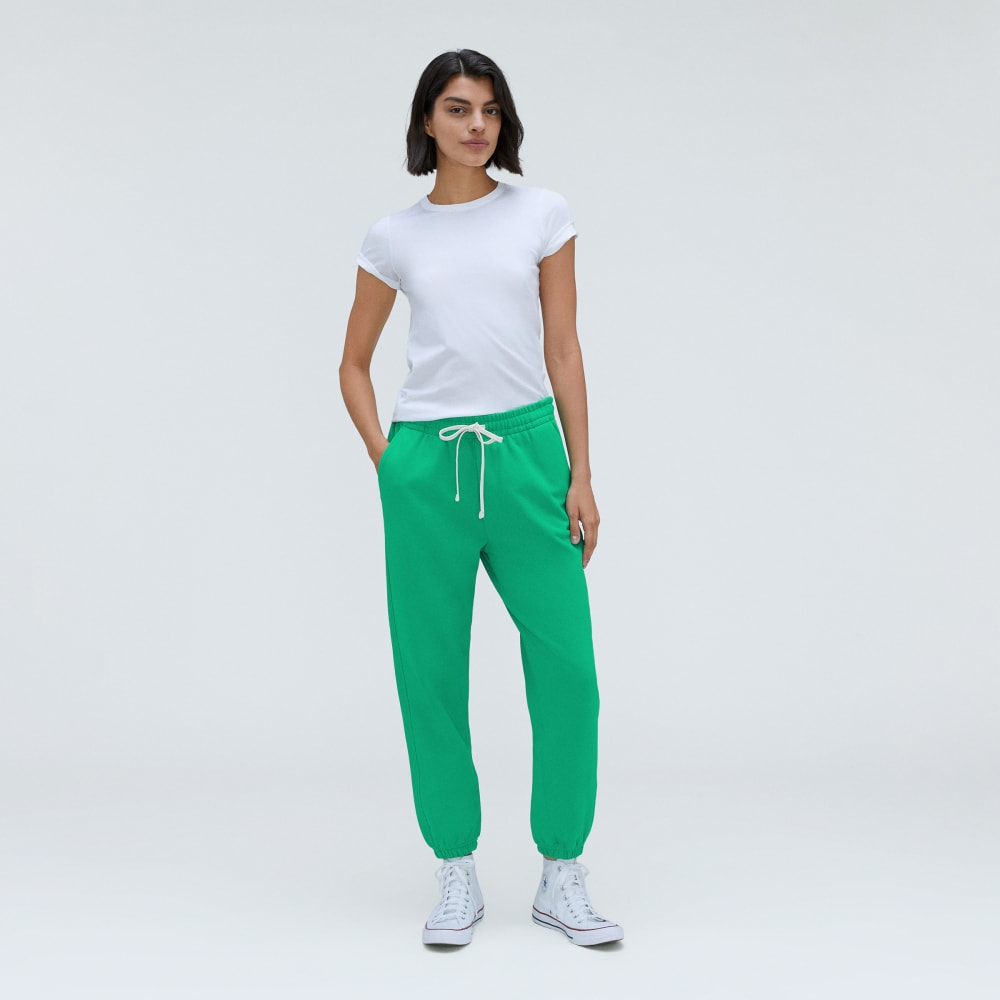 The Track Jogger in Bright Jade — detail view