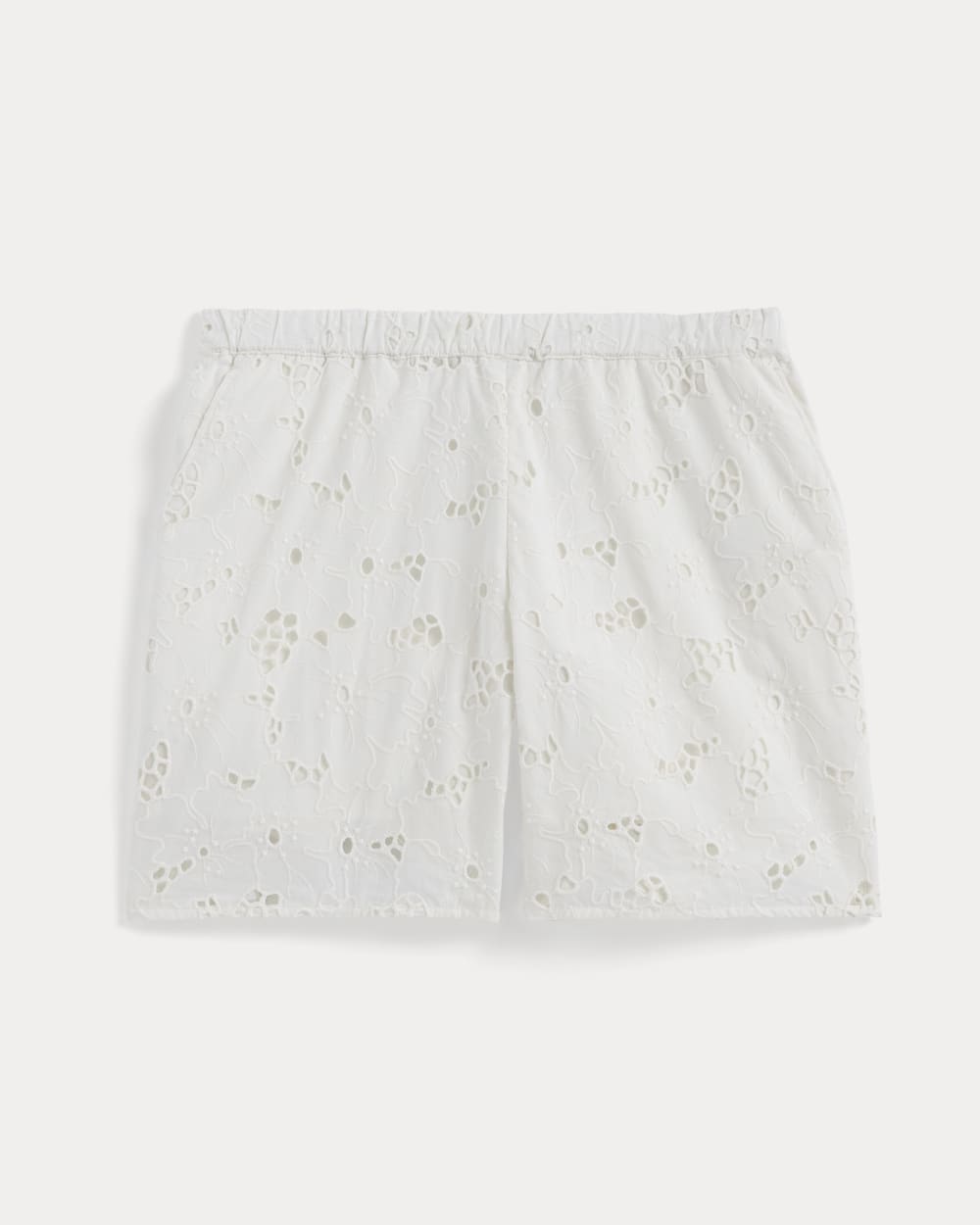 The Eyelet Pull-On Short in Bone — alternate view