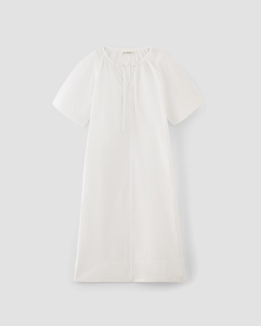 The Supima® Puff-Sleeve Dress in White — alternate view