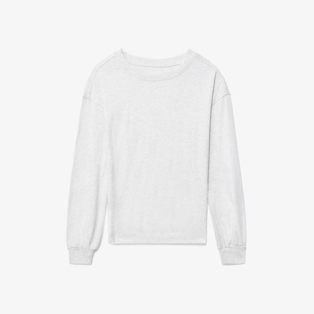The Organic Cotton Long-Sleeve Tee in Heathered Grey — front view