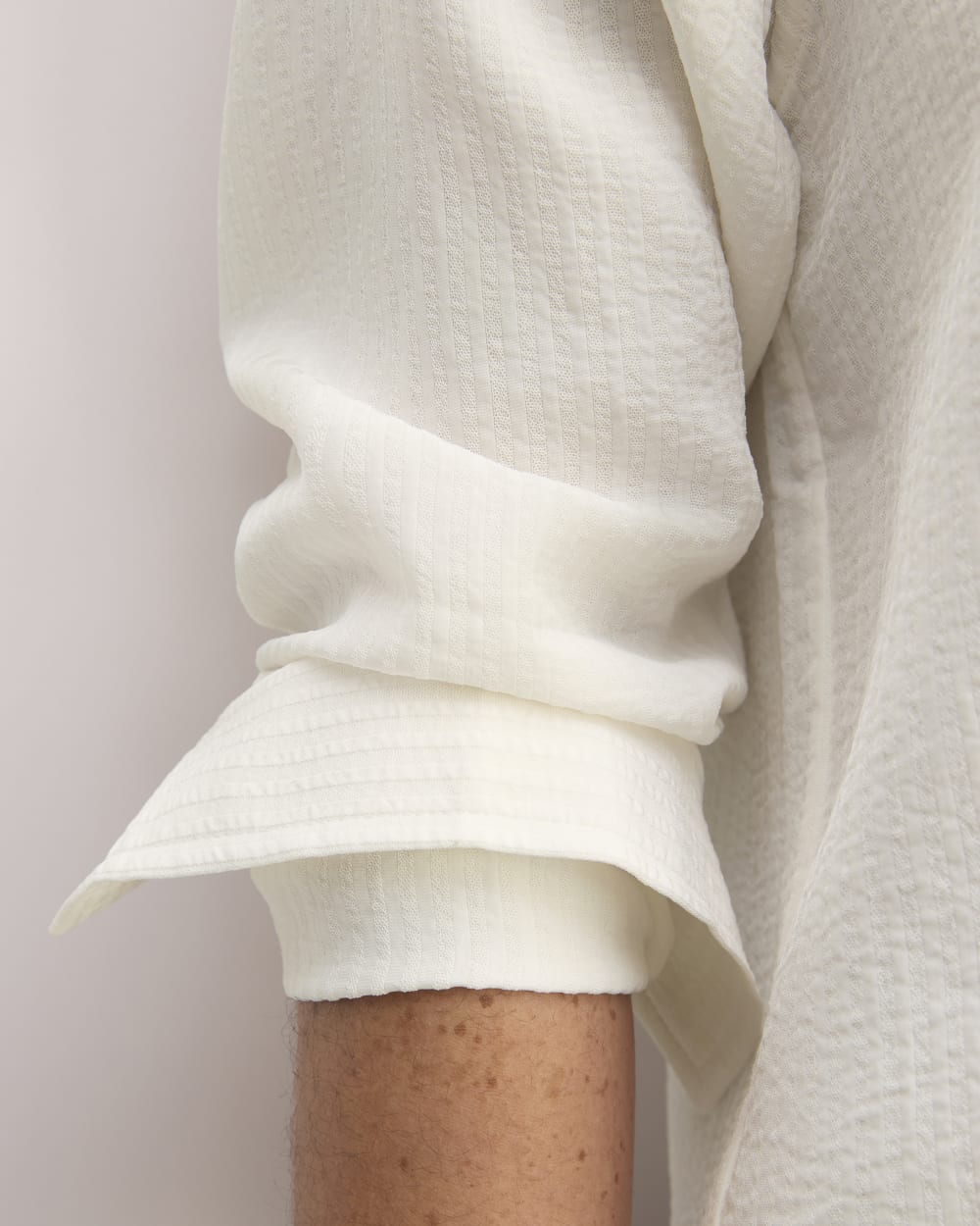 The City Stripe Relaxed Shirt in Bone — detail view