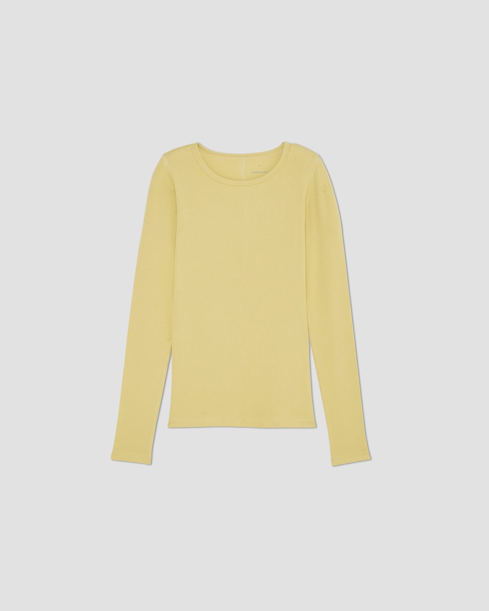 The Luxe Rib Long-Sleeve Crew in Raffia — alternate view