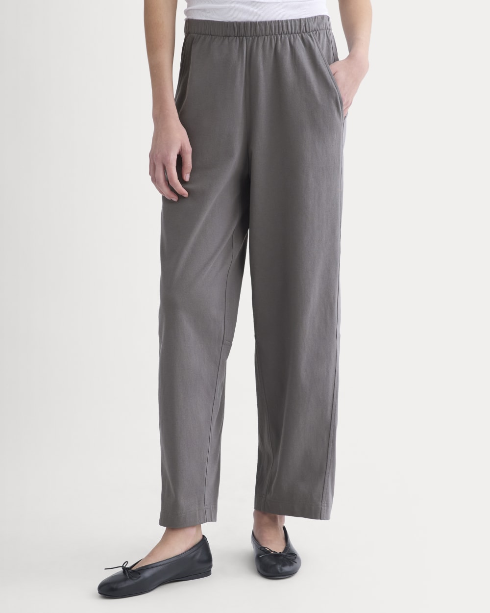 Weekend Track Pant in Charcoal Grey — detail view