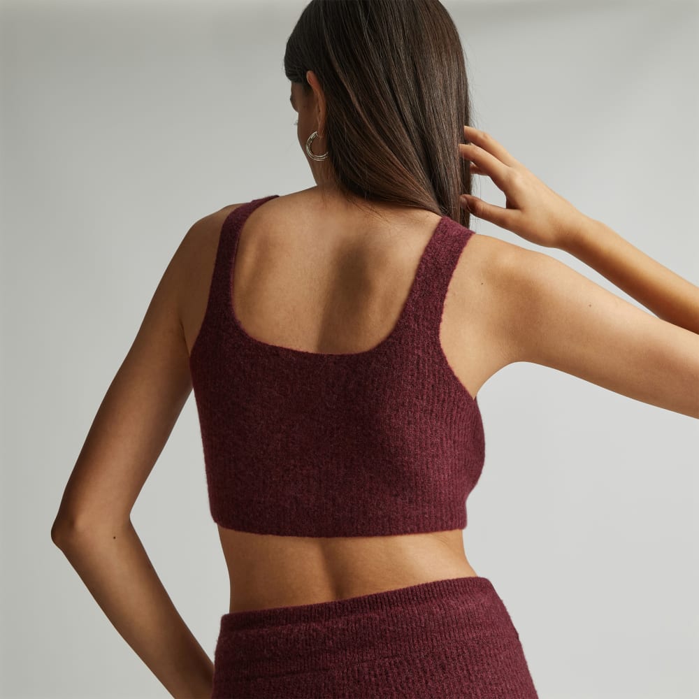 The Cozy-Stretch Tank in Brandy — detail view