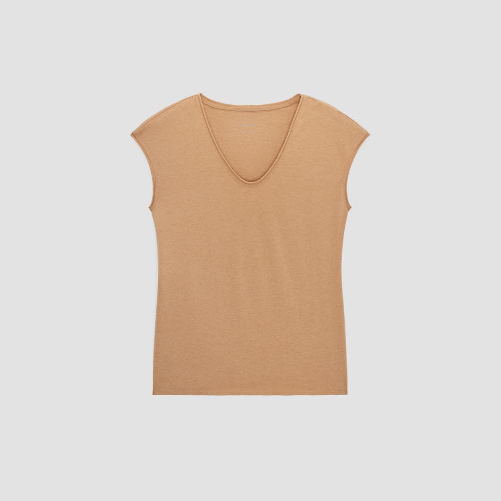 The Hemp Scoop-Neck Muscle Tee in Caramel — alternate view
