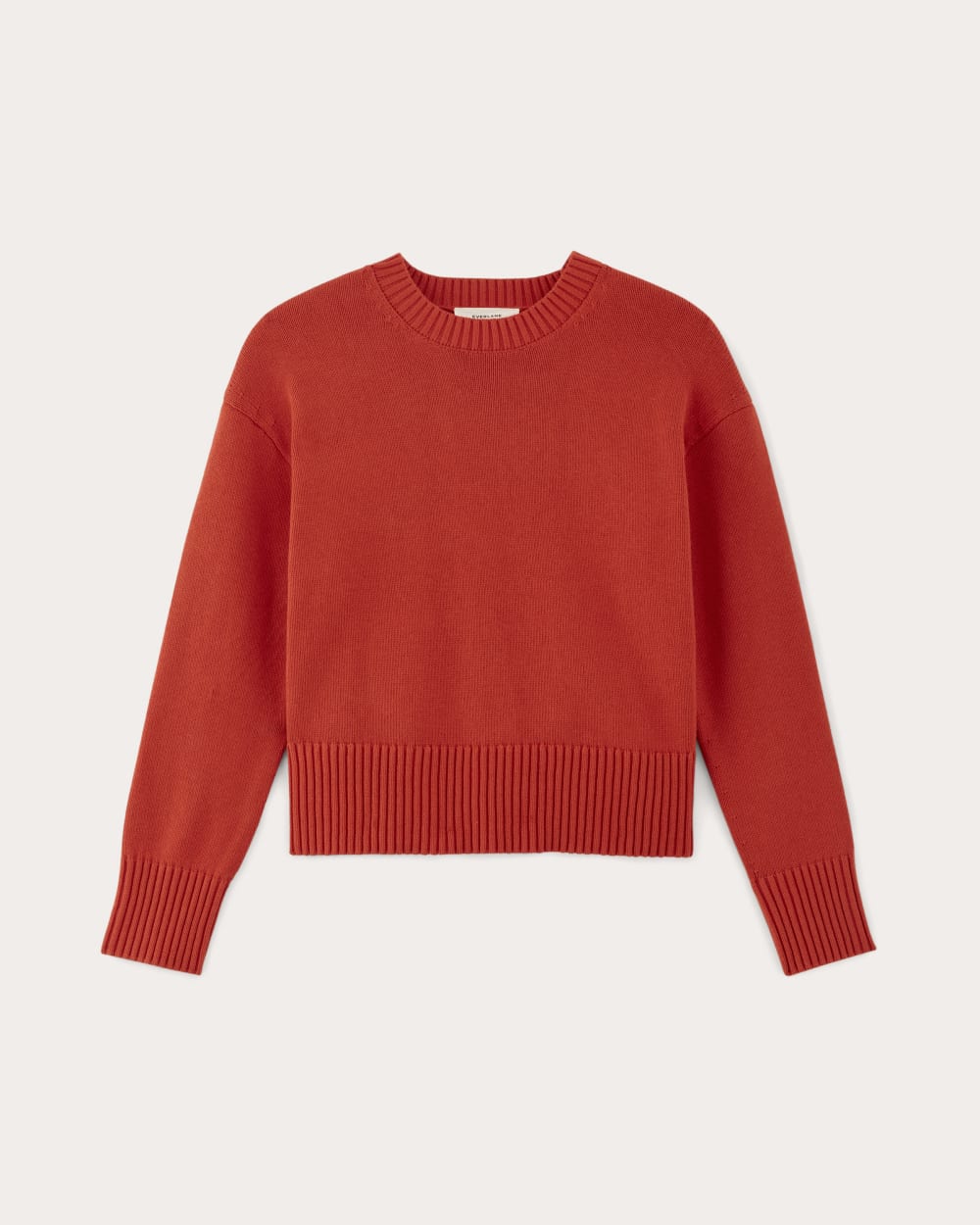The Boxy Sweater in Everyday Cotton in Poppy Red — alternate view