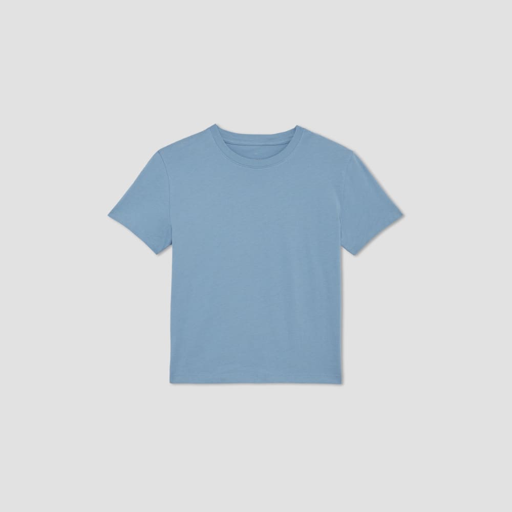 The Box-Cut Tee in Essential Cotton in Heritage Blue — alternate view