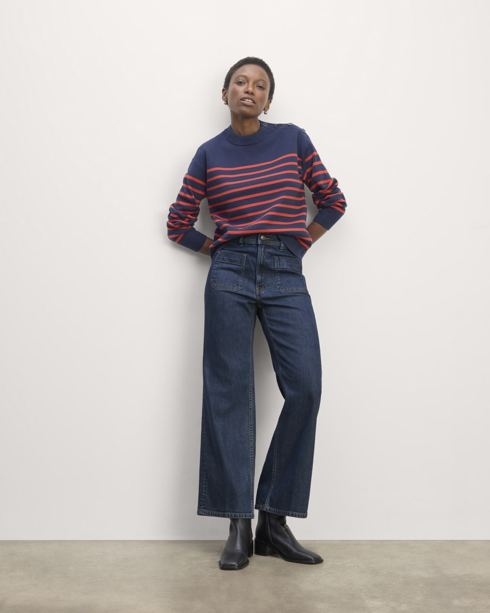 The '70s Wide Jean in Indigo Rinse — front view