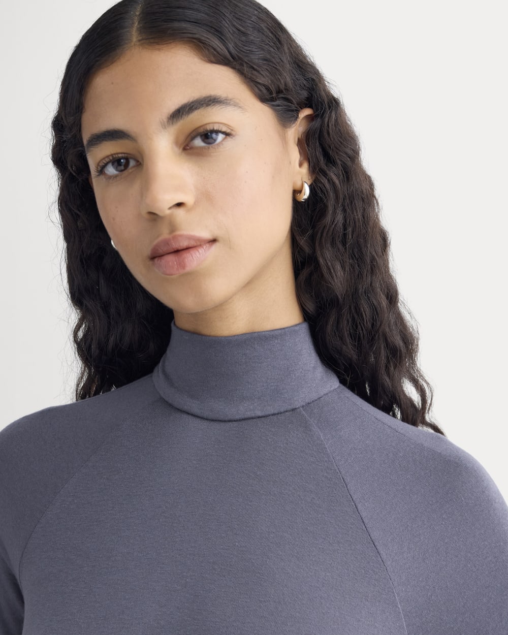 Tie-Neck Top in Butterluxe in Graystone — detail view