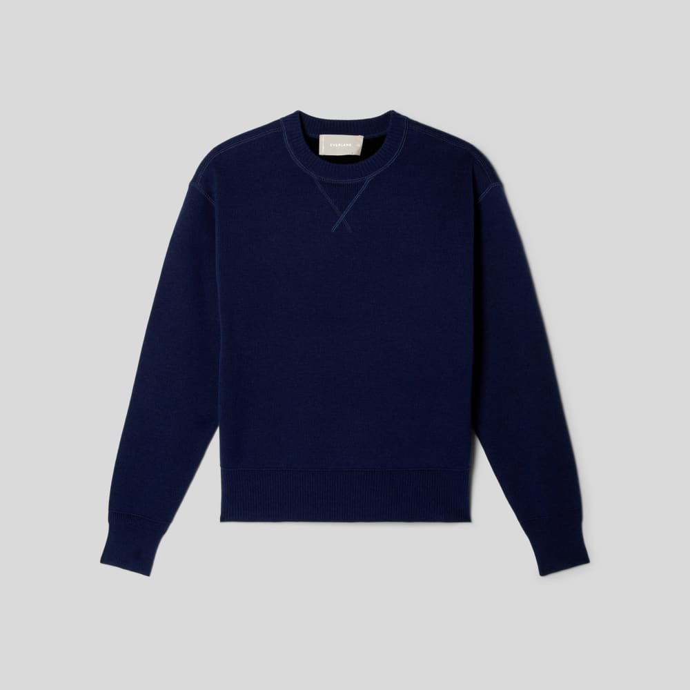 The Cotton-Merino Sweatshirt in Bright Navy — alternate view