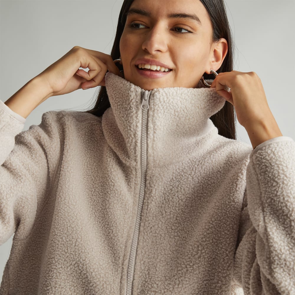 The ReNew Fleece Half-Zip in Oat — alternate view