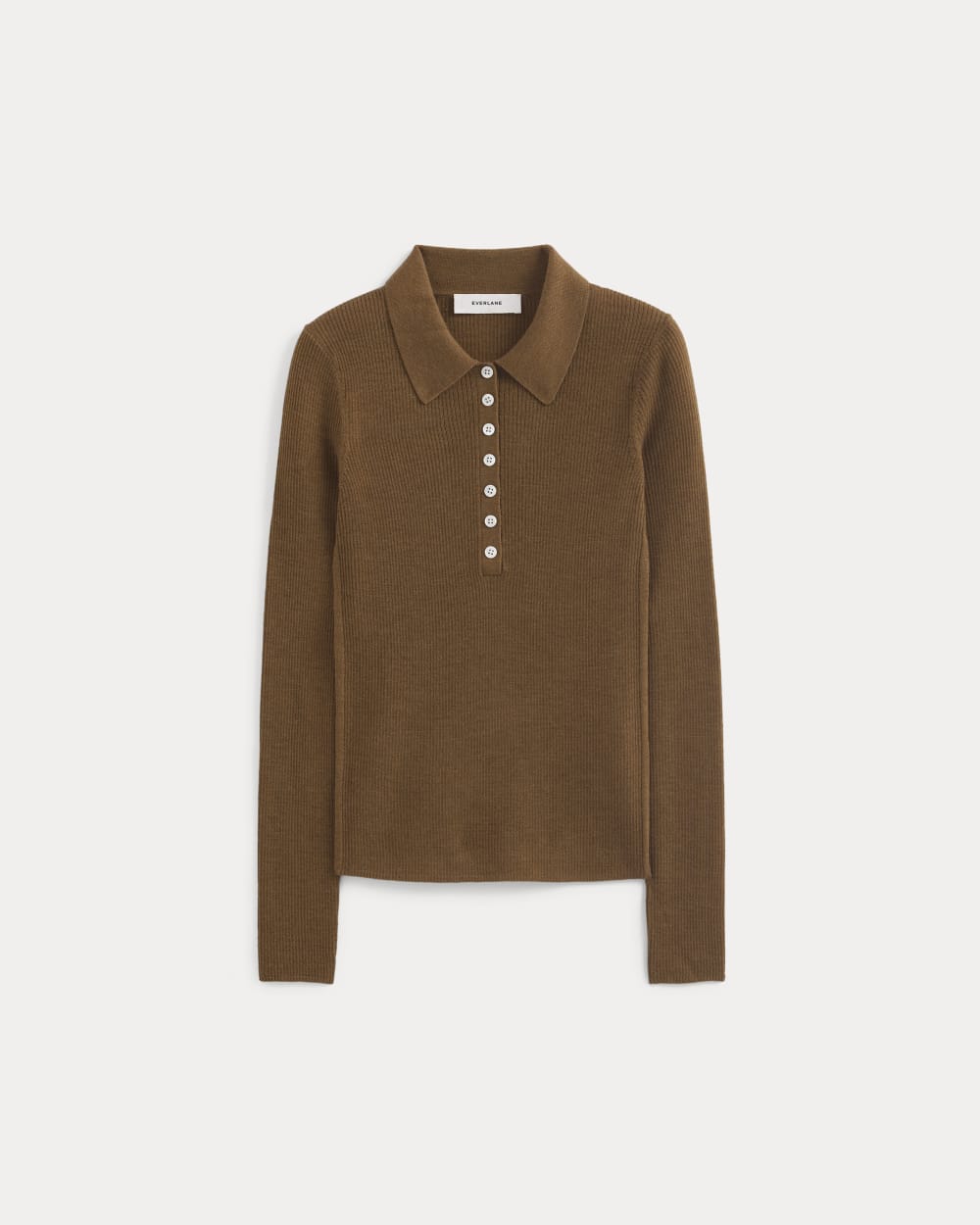 The Polo in Ultrasoft Merino in Heathered Toffee — alternate view