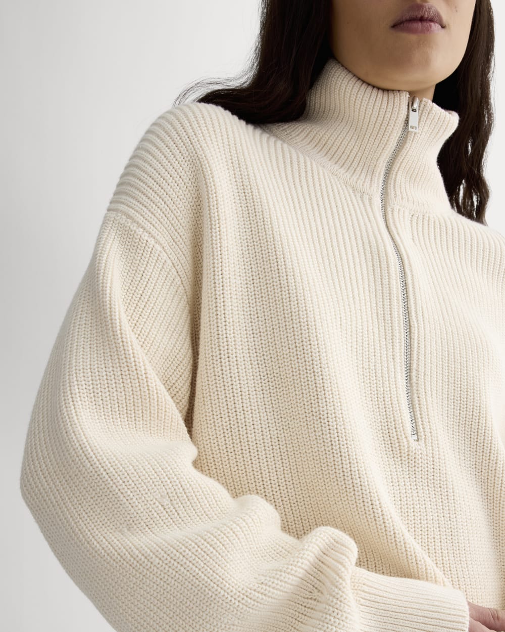 The Half-Zip in Everyday Cotton in Canvas — detail view