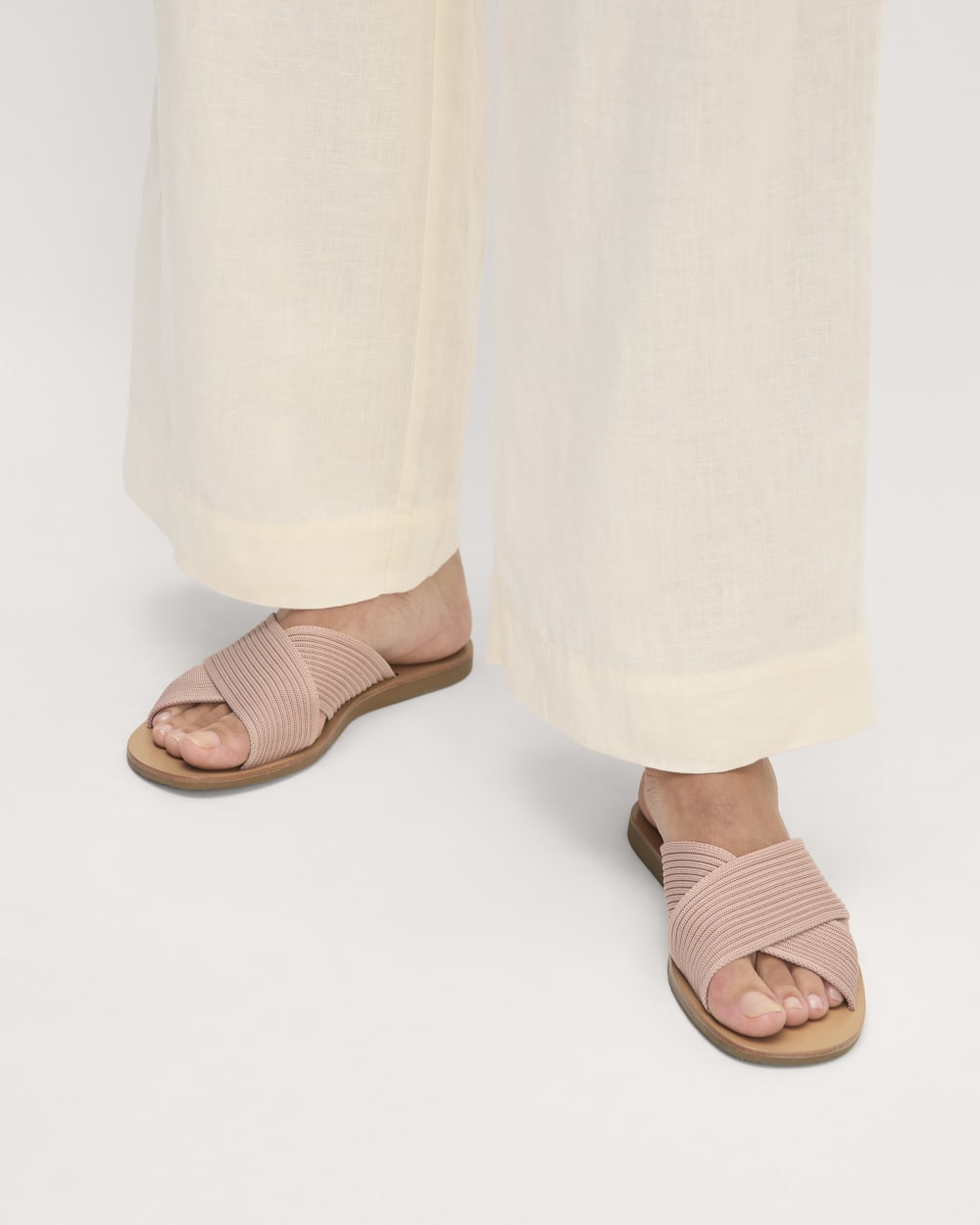 The Day Crossover Sandal in Pale Pink — alternate view